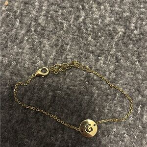 Gold G Initial Bracelet